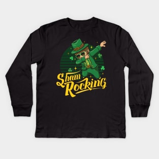 leprechaun st patricks day Kids Long Sleeve T-Shirt